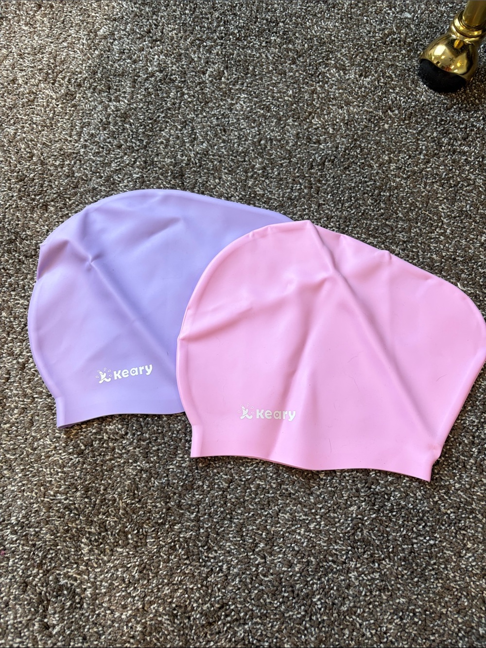 Kids Silicone Swim Cap - Pink & Lavender